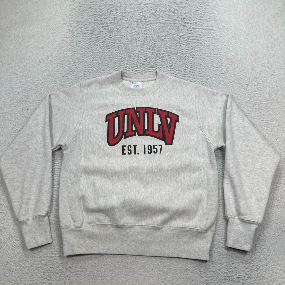 Vintage Champion Reverse Weave‎ UNLV Sweatshirt Men's Size Small Rebels Gray Red